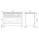 Aragaz ILVE Pro Line L12, 120x60cm, 6 arzatoare+Fry Top, cuptor dublu, aprindere electronica, siguranta Stop Gaz, alb