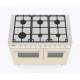 Aragaz ILVE Pro Line LD10, 100x60cm, 6 arzatoare , cuptor dublu, aprindere electronica, siguranta stop gaz, alb antic