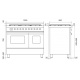 Aragaz ILVE Pro Line LD10, 100x60cm, 6 arzatoare , cuptor dublu, aprindere electronica, siguranta stop gaz, alb antic