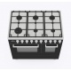 Aragaz ILVE Pro Line LD09, 90x60cm, 6 arzatoare, cuptor dublu, aprindere electronica, siguranta Stop Gaz, antracit