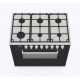 Aragaz ILVE Pro Line L09, 90x60cm, 6 arzatoare, cuptor electric, aprindere electronica, siguranta stop gaz, antracit