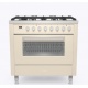 Aragaz ILVE Pro Line L09, 90x60cm, 4 arzatoare+Fry Top, cuptor electric, aprindere electronica, siguranta stop gaz, alb antic