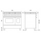 Aragaz ILVE Pro Line L09, 90x60cm, 4 arzatoare+Fry Top, cuptor electric, aprindere electronica, siguranta stop gaz, alb antic