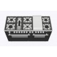Aragaz ILVE Professional Plus P15W, 150x60cm, 7 arzatoare+Fry Top, cuptor dublu, aprindere electronica, siguranta gaz, negru mat