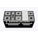 Aragaz ILVE Professional Plus P15W,150x60cm,7 arzatoare+Fry Top,cuptor dublu, aprindere electronica, siguranta gaz, negru lucios