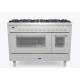 Aragaz ILVE Professional Plus P12W, 120x60cm, 8 arzatoare, cuptor dublu, aprindere electronica, siguranta Stop Gaz, inox