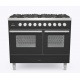 Aragaz ILVE Professional Plus PD10W, 100x60cm, 6 arzatoare, cuptor dublu, aprindere electronica, siguranta Stop Gaz, negru mat