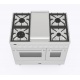 Aragaz ILVE Professional Plus PD09W, 90x60cm, 4 arzatoare+Fry Top, cuptor dublu, aprindere electronica, siguranta Stop Gaz, inox