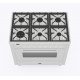 Aragaz ILVE Professional Plus P09W, 90x60cm, 6 arzatoare, cuptor electric, aprindere electronica, siguranta Stop Gaz, inox