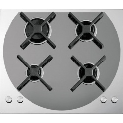 Aragaz Tecnogas P1X66M4VC, 60 cm, gaz, 4 arzatoare, grill, otel inoxidabil