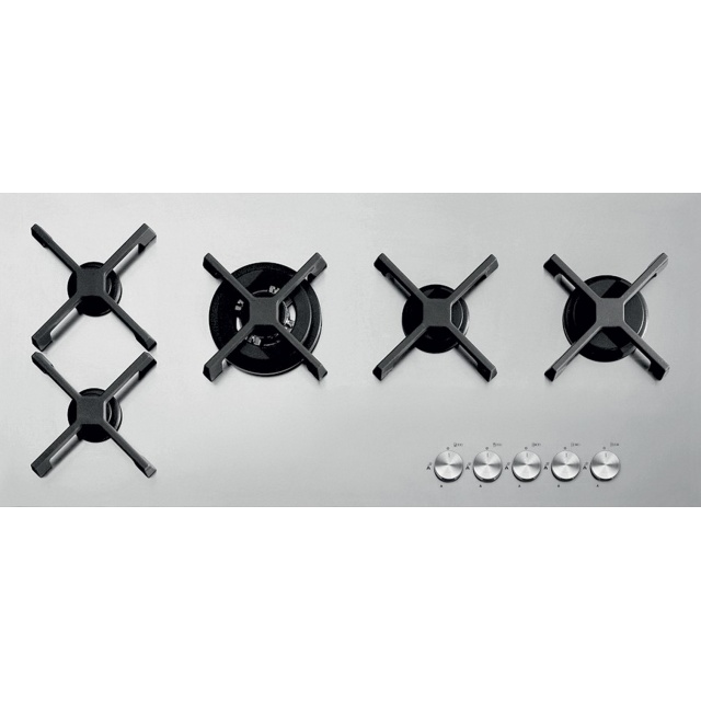 Plita incorporabila Barazza Select Plus Flat, 90 cm, plita gaz, 5 arzatoare, sistem siguranta Stop-Gaz, inox