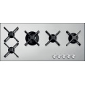 Aragaz Tecnogas P1X66M4VC, 60 cm, gaz, 4 arzatoare, grill, otel inoxidabil
