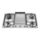 Aragaz Tecnogas P1X66M4VC, 60 cm, gaz, 4 arzatoare, grill, otel inoxidabil