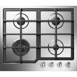 Aragaz Tecnogas P1X66M4VC, 60 cm, gaz, 4 arzatoare, grill, otel inoxidabil