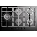 Plita incorporabila ILVE Professional Plus HCG75SCK, 75 cm, 5 arzatoare, aprindere electronica,siguranta Stop-Gaz, sticla neagra