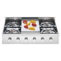 Plita incorporabila ILVE Professional Plus HCP90FD, 90 cm, 6 arzatoare, aprindere electronica, siguranta Stop-Gaz, inox