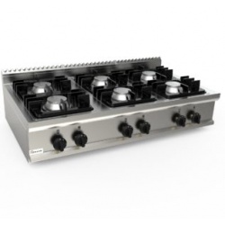 Aragaz profesional pe gaz Casta Lady L7/CUPG6BB.6M cu 6 arzatoare