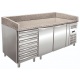 Masa rece pizza Klimaitalia PZ 02 C, capacitate 304 l, temperatura +2 / +8 °C, argintiu