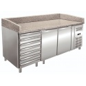Masa rece pizza Klimaitalia PZ 02 C, capacitate 304 l, temperatura +2 / +8 °C, argintiu