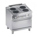 Aragaz profesional electric, Ata Italia K7ECU10FF cu 4 arzatoare patrate si cuptor 2/1GN