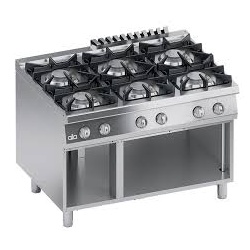 Araga profesional pe gaz, Ata Italia K4GCUS15VV cu 6 arzatoare si suport deschis