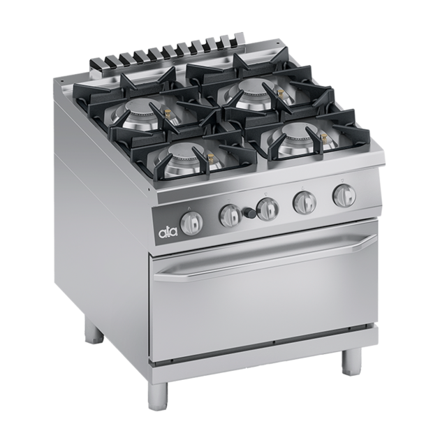 Araga profesional pe gaz, Ata Italia K4GCUS15VV cu 6 arzatoare si suport deschis