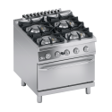 Aragaz profesional pe gaz, Ata Italia K4GCUS10FF cu 4 arzatoare si cuptor gaz