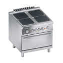 Aragaz profesional electric, Ata Italia K4ECUP10FF cu 4 arzatoare si cuptor electric