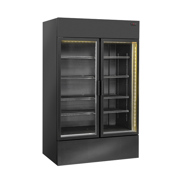 Vitrina frigorifica Cool Wise TKG 1000CB, Capacitate 1055 L, 1 zona de temperatura +1° ~ +10°C, Negru