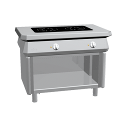 Aragaz profesional electric, Ata Italia K1EVC07VV cu 2 arzatoare piroceramica si suport deschis