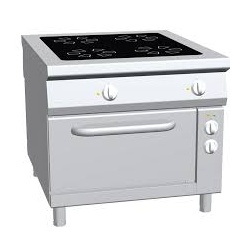 Aragaz profesional electric, Ata Italia K1EVC10FV cu 4 arzatoare piroceramica si cuptor electric