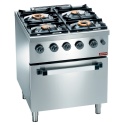 Aragaz profesional pe gaz Diamond C4GFEV7-SP Base 700 cu 4 arzatoare si cuptor electric
