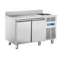 Masa rece cu chiuveta si rebord Cool Head RC 2200LV, capacitate 300 l, lungime 132 cm, temperatura 0°/ +8°C, inox