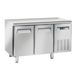 Masa rece Cool Head QR 2100, cu 2 usi, capacitate 260 l, lungime 135 cm, temperatura -2°/ +8°C, inox