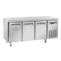 Masa rece Cool Head QR 3100, cu 3 usi, capacitate 400 l, lungime 180 cm, temperatura -2°/ +8°C, inox