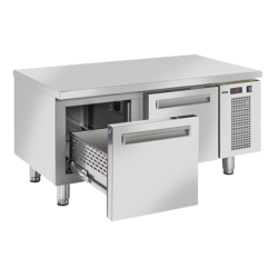 Masa rece Cool Head UGN 210, 2 sertare culisante, capacitate 150 l, lungime 120 cm, temperatura -2°/ +7°C, inox