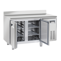 Masa rece cu rebord Cool Head SR 2200, 2 usi, capacitate 230 l, lungime 135 cm, temperatura -2°/ +8°C, inox