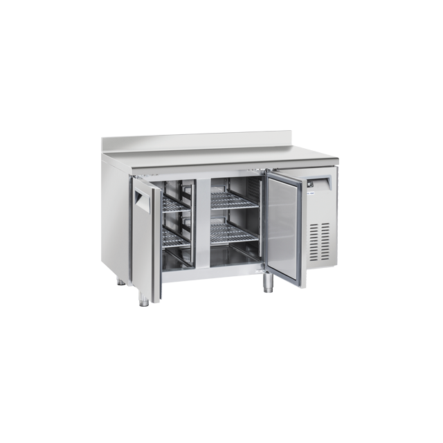 Masa rece cu rebord Cool Head SR 2200, 2 usi, capacitate 230 l, lungime 135 cm, temperatura -2°/ +8°C, inox