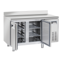 Masa rece cu rebord Cool Head SR 2200, 2 usi, capacitate 230 l, lungime 135 cm, temperatura -2°/ +8°C, inox