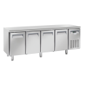 Masa rece Cool Head SR 4100, 4 usi, capacitate 485 l, lungime 225 cm, temperatura -2°/ +8°C, inox
