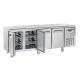 Masa rece Cool Head SF 4100, cu 4 usi, capacitate 485 l, lungime 225 cm, temperatura -18°/ -22°C, inox