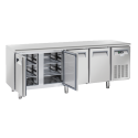 Masa rece Cool Head SF 4100, cu 4 usi, capacitate 485 l, lungime 225 cm, temperatura -18°/ -22°C, inox