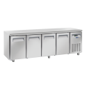 Masa rece Cool Head PA 4100, cu 4 usi, capacitate 748 l, lungime 248 cm, temperatura +2°/ +8°C, inox