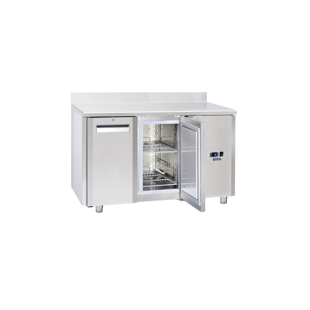 Masa rece cu rebord Cool Head QR 2200SG, cu 2 usi, capacitate 210 l, lungime 138 cm, temperatura -2°/ +8°C, inox