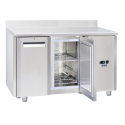 Masa rece cu rebord Cool Head QR 2200SG, cu 2 usi, capacitate 210 l, lungime 138 cm, temperatura -2°/ +8°C, inox