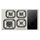 Aragaz Tecnogas P1X66M4VC, 60 cm, gaz, 4 arzatoare, grill, otel inoxidabil