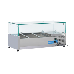 Vitrina frigorifica expunere ingrediente Cool Head VRX 10/38, capacitate 33 l, lungime 100 cm, temperatura +2°/ +8°C, inox
