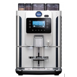 Automat de cafea Carimali Blue Dot display 4K TFT 2 rasnite rezervor apa si racord apa direct la retea alb