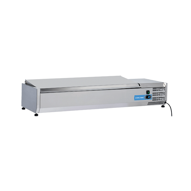 Vitrina frigorifica expunere ingrediente Cool Head VRX 15/38S/S, capacitate 58 l, lungime 150 cm, temperatura +2°/ +8°C, inox