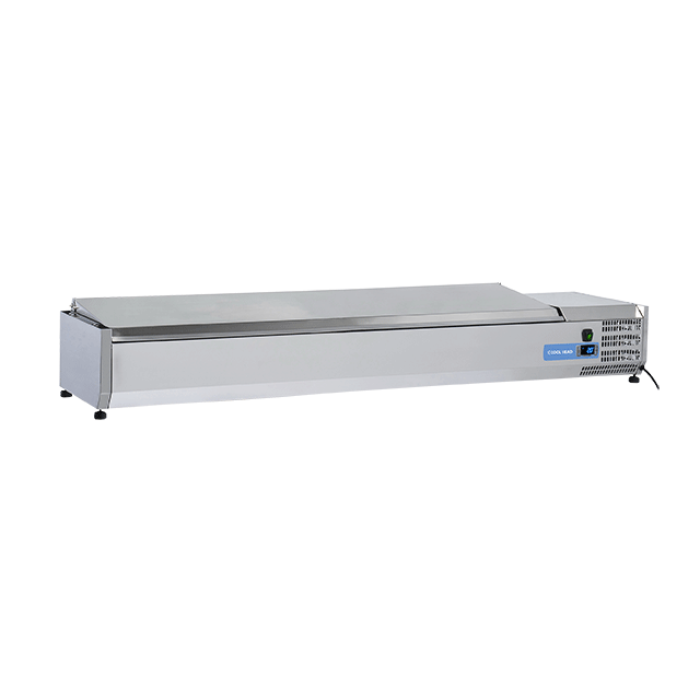 Vitrina frigorifica expunere ingrediente Cool Head VRX 18/38S/S, capacitate 73 l, lungime 180 cm, temperatura +2°/ +8°C, inox